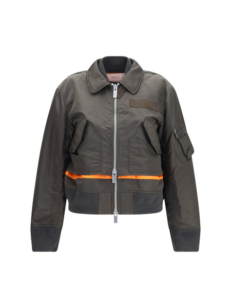 sacai フライトジャケット Sacai Women Double-Zip Nylon Jacket – Bluefly