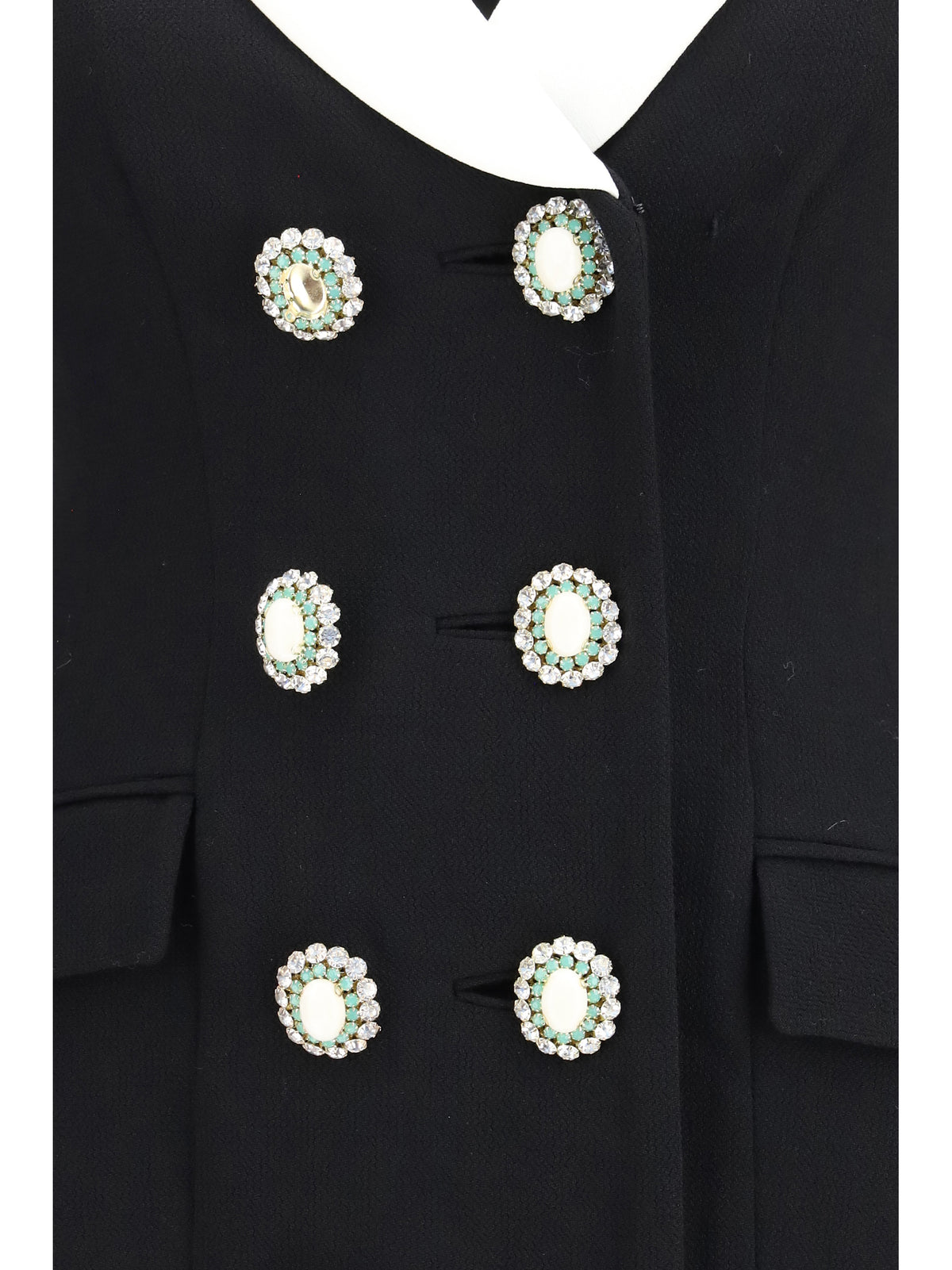 Self-Portrait Women Long Double-Breasted Blazer With Contrast Neckline