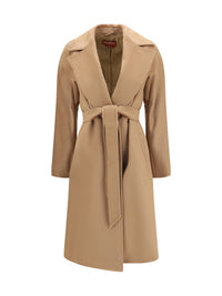 Max Mara Studio Women Wool Coat With Peak Lapels