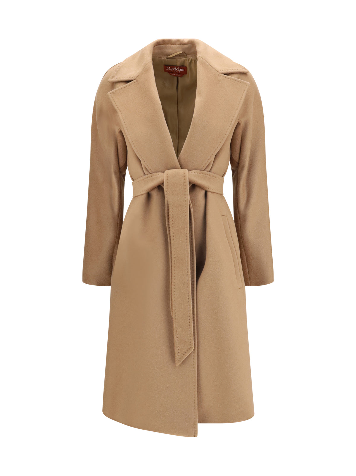 Max Mara Studio Women Wool Coat With Peak Lapels