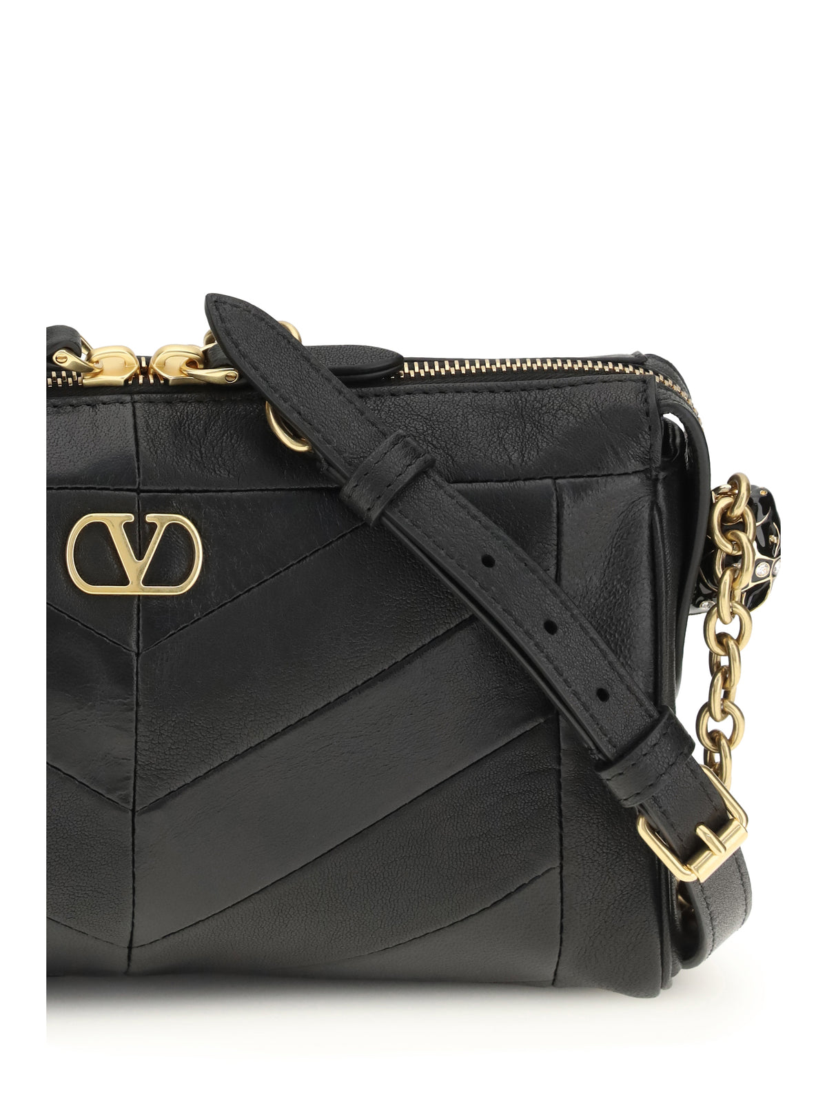 Valentino Garavani Women Small Panthea Chevron Nappa Shoulder Bag