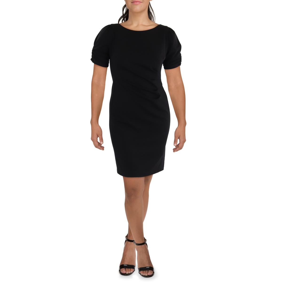 Womens Pleated Crepe Cocktail And Party Dress
