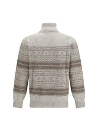 BRUNELLO CUCINELLI Brunello Cucinelli Men Fair Isle Knit Turtleneck Sweater