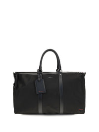 Kiton Men Leather-Trim Travel Duffle Bag