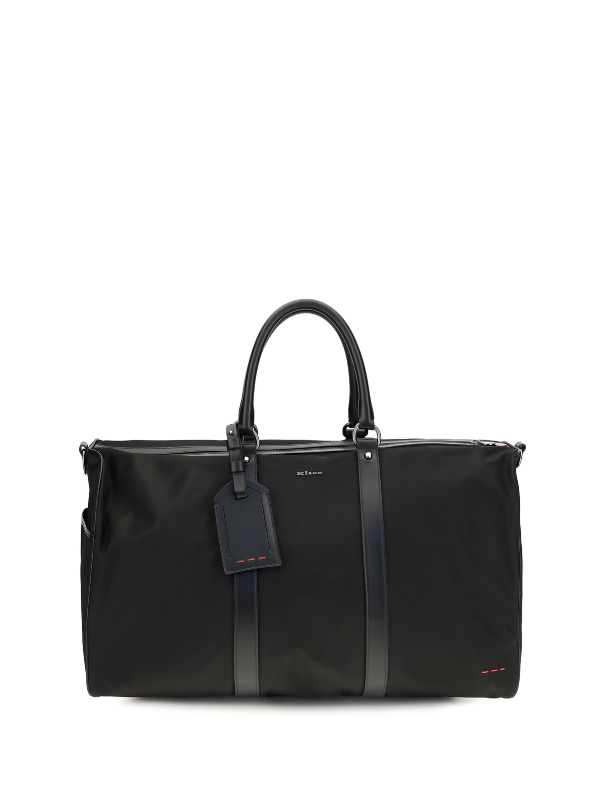 Kiton Men Leather-Trim Travel Duffle Bag