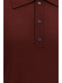 Valentino Men Wool Polo With Vlogo Embroidery