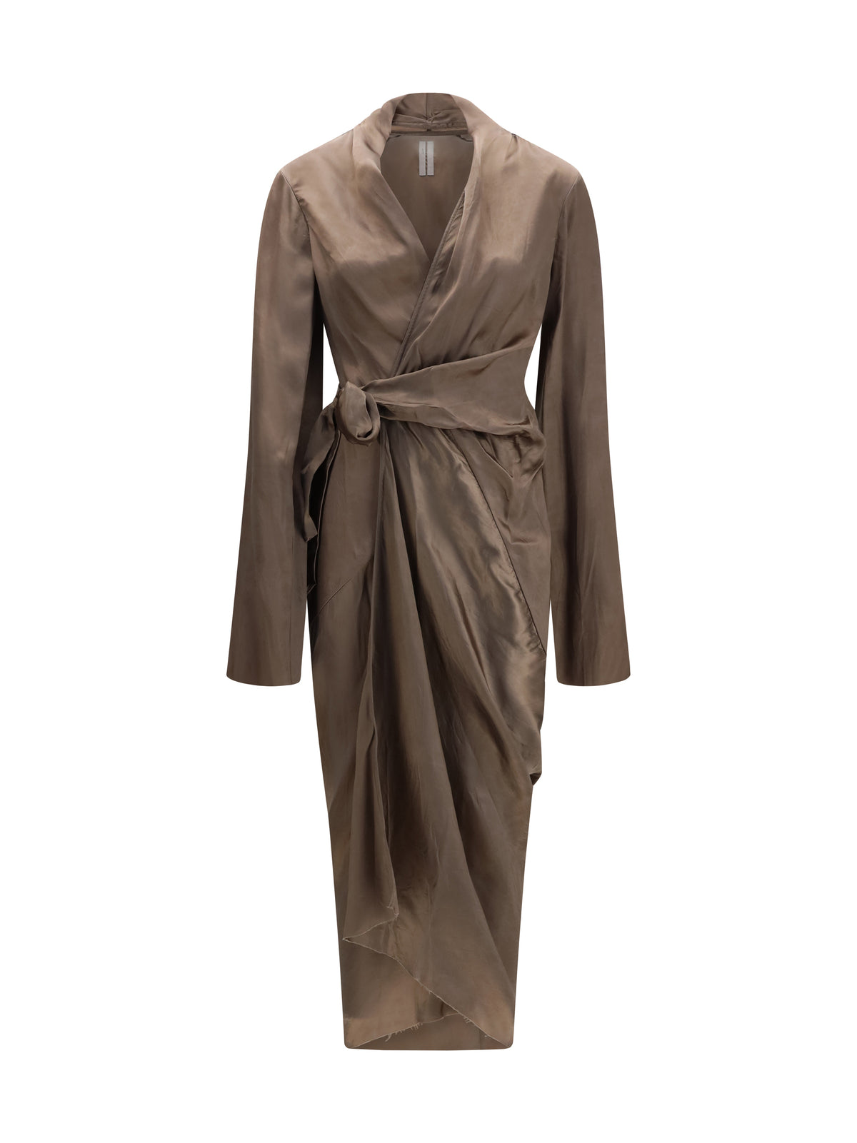 Rick Owens Women Asymmetric Wrap Dress With Knot Fastening