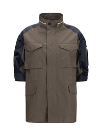Sacai Women Nylon And Cotton Jacket With Three-Quarter Sleeves