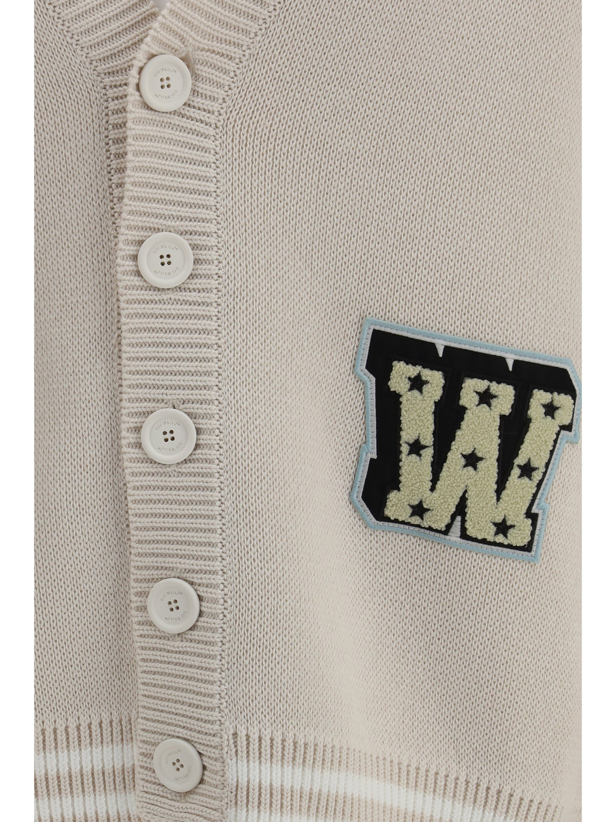 Off-White Men Star Logo Diagonal Varsity Cardigan