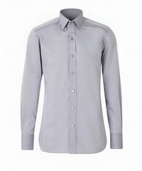 Tom Ford Medium Grey Cotton Point-Collar Dress Shirt