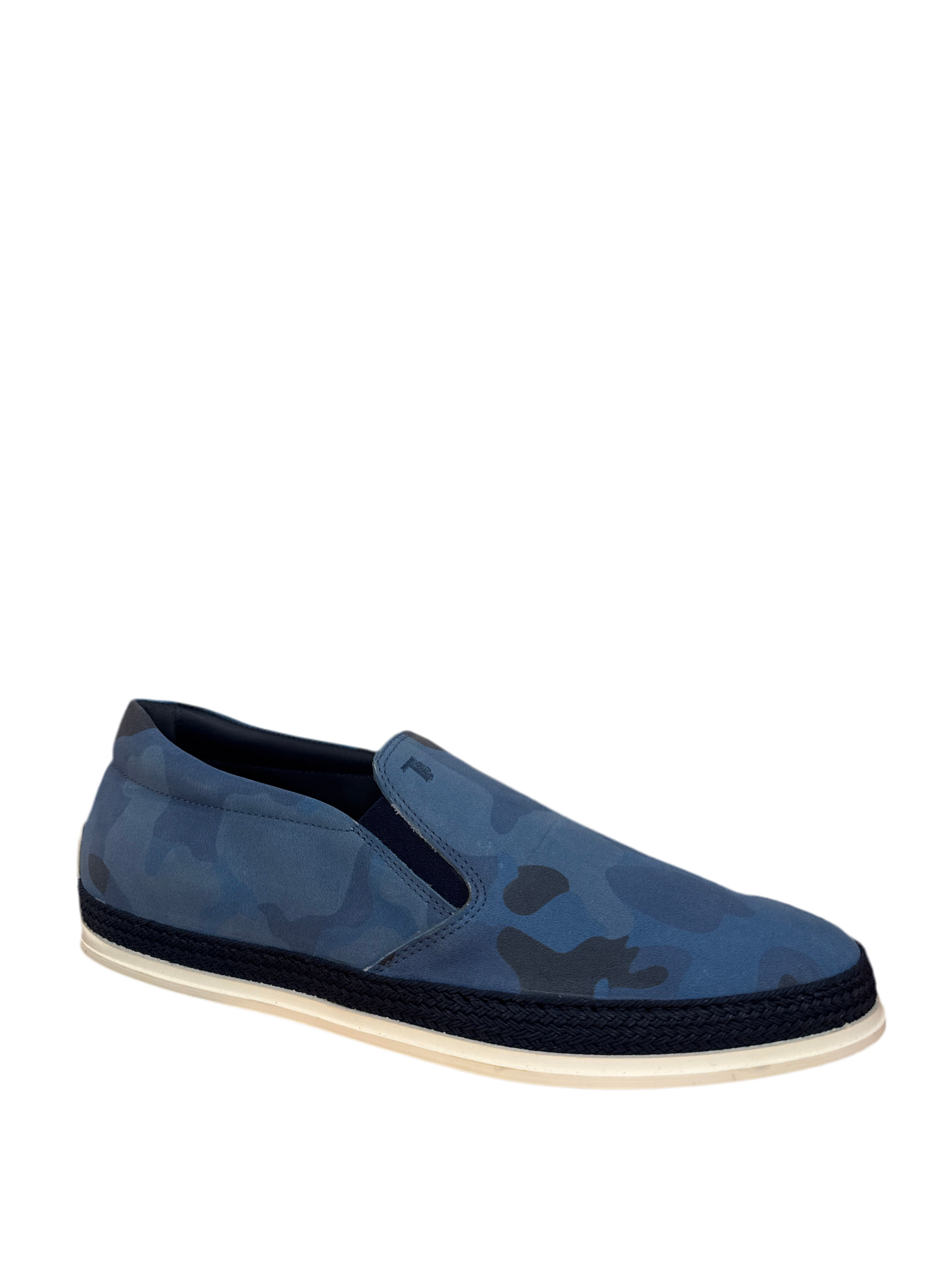Tods Camouflage Suede Espadrille Loafers