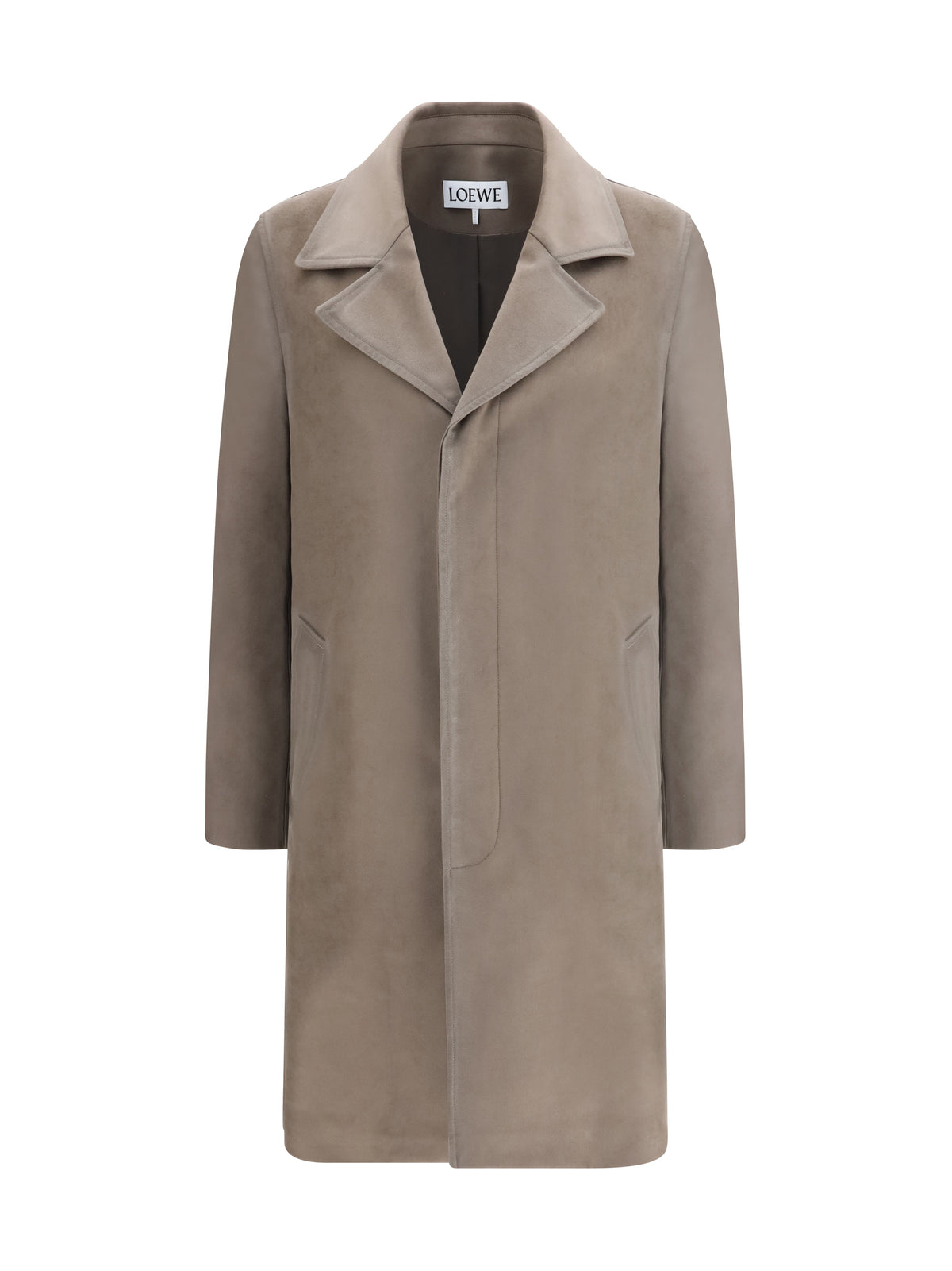 Loewe Men Single-Breasted Brushed Cotton-Blend Fustian Coat