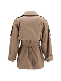 Max Mara The Cube Women Short Water Repellent Twill Trench Coat