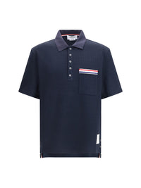 Thom Browne Men Short-Sleeve Polo With Chest Pocket