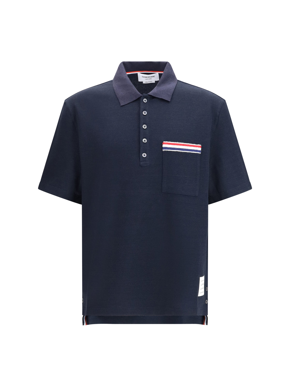Thom Browne Men Short-Sleeve Polo With Chest Pocket