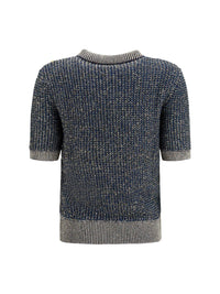 BALMAIN Balmain Women Short-Sleeve Sequined Sweater With Buttons