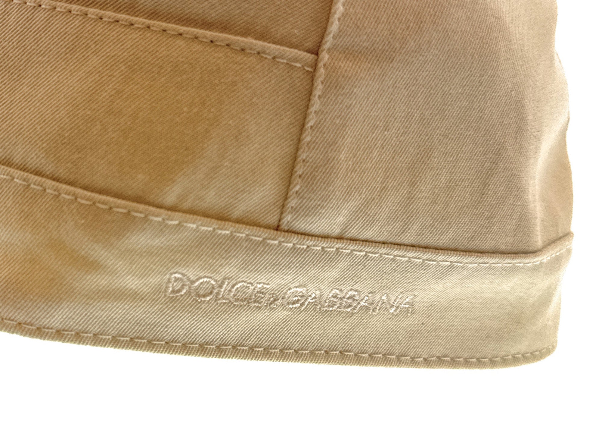 Dolce & Gabbana Beige Cotton Military Style Cadet Cap -58-Adult M