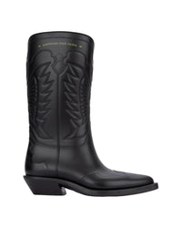 Dior Western Boots Black Leather Women Black