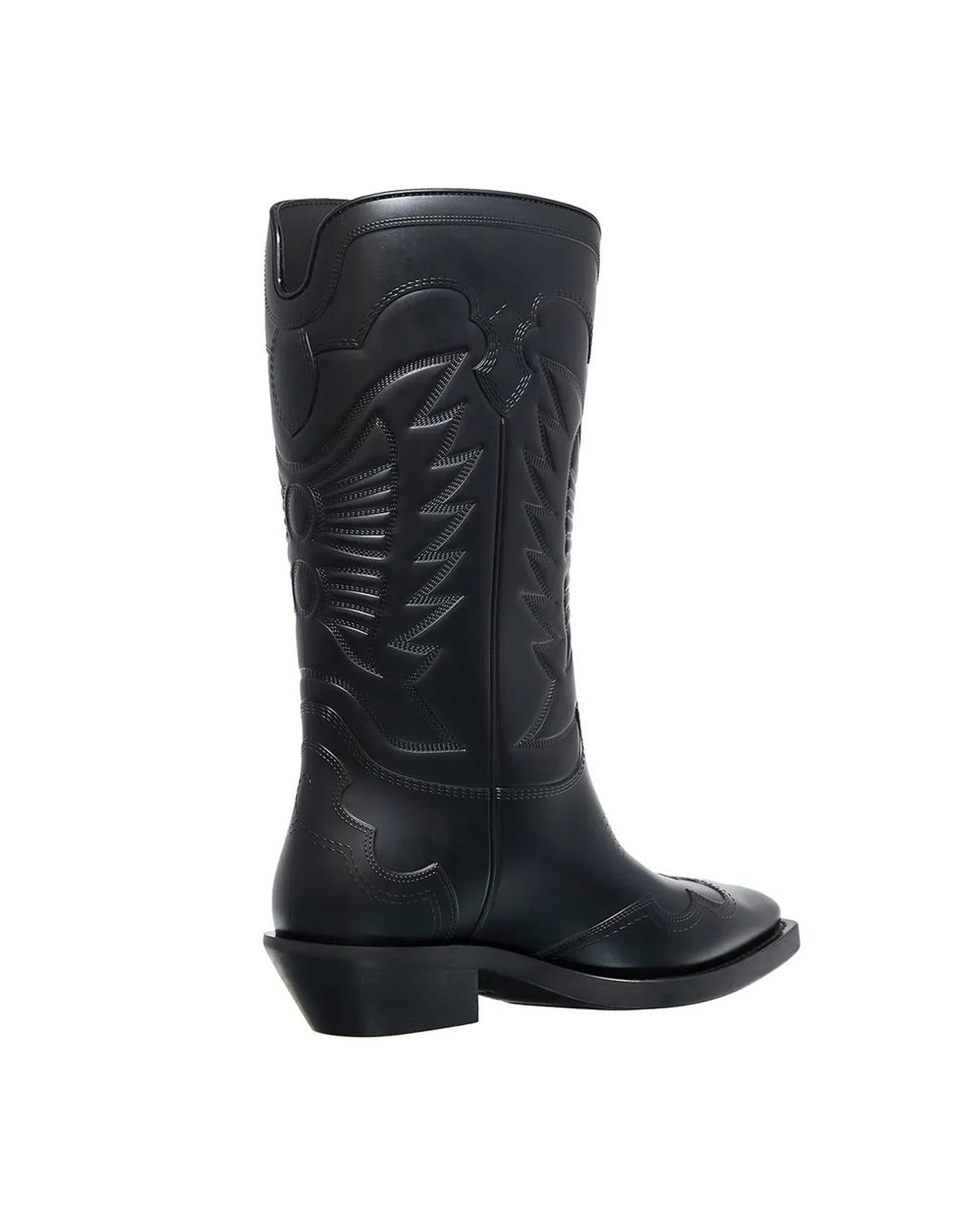 Dior Western Boots Black Leather Women