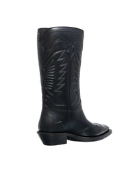 Dior Western Boots Black Leather Women