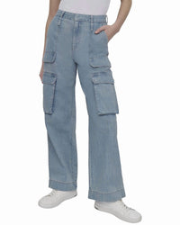 Dkny High Rise Rooftop Relaxed Straight Jean