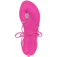 Amille Womens Faux Leather Ankle Tie Strappy Sandals