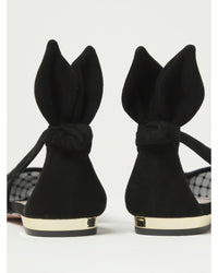 Aquazzura Deneuve Flat Mesh Suede Shoe Women Black Ballet Flats