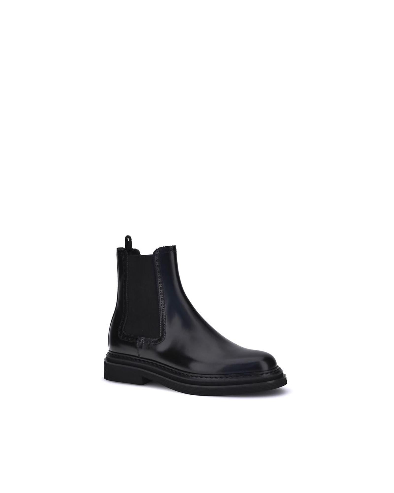 Dolce & Gabbana Chelsea Leather Ankle Boots Men Black