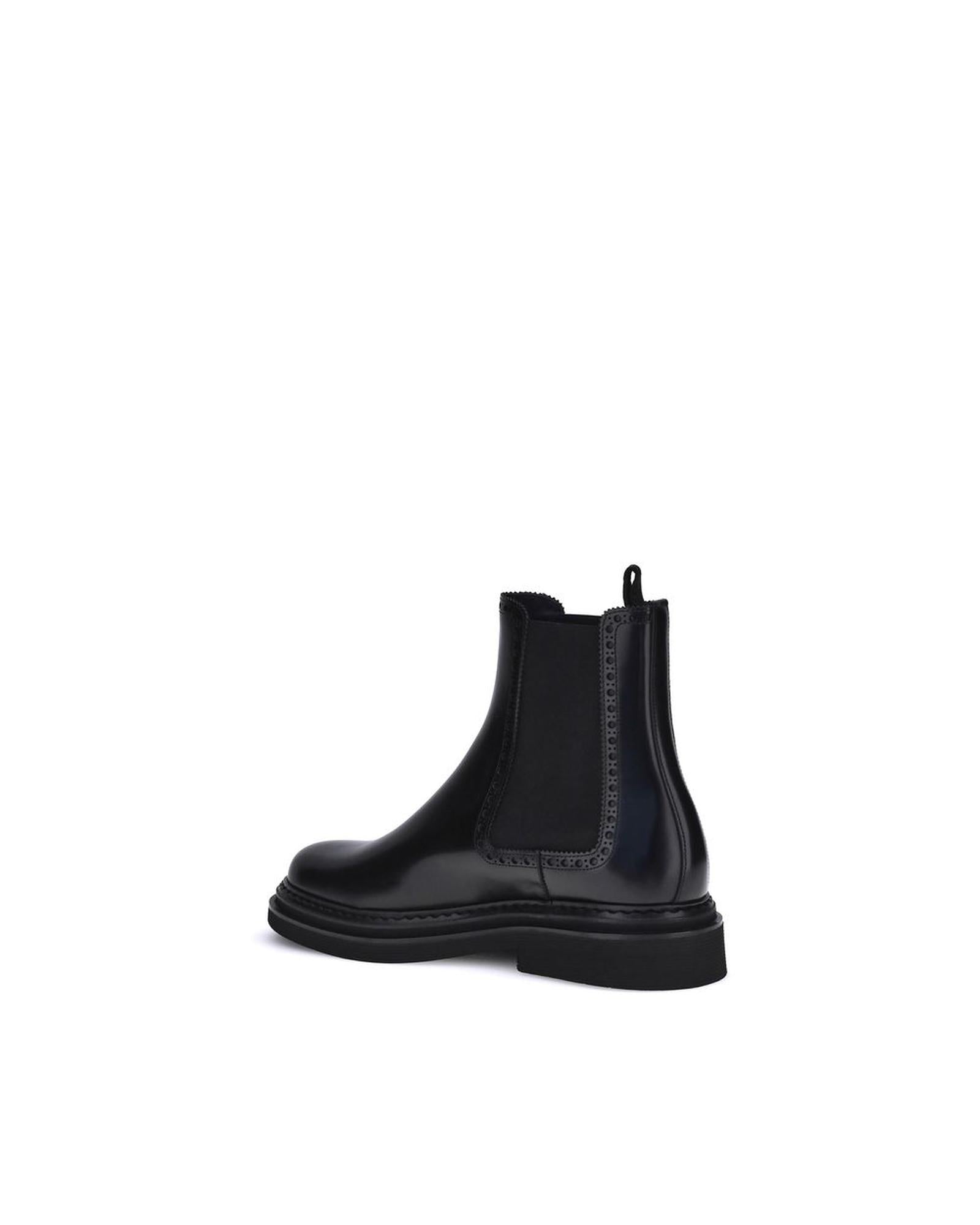 Dolce & Gabbana Chelsea Leather Ankle Boots Men Black
