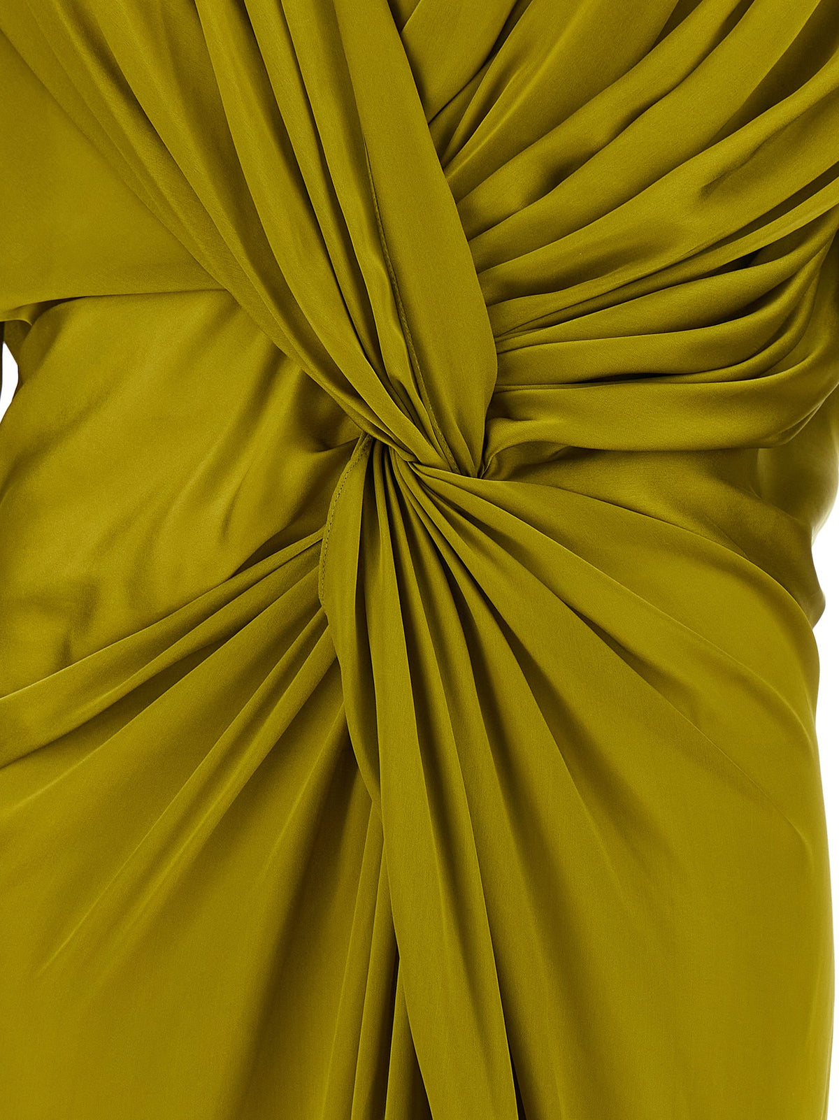 Balmain Women Draped Silk Dress With Knot