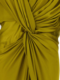 Balmain Women Draped Silk Dress With Knot