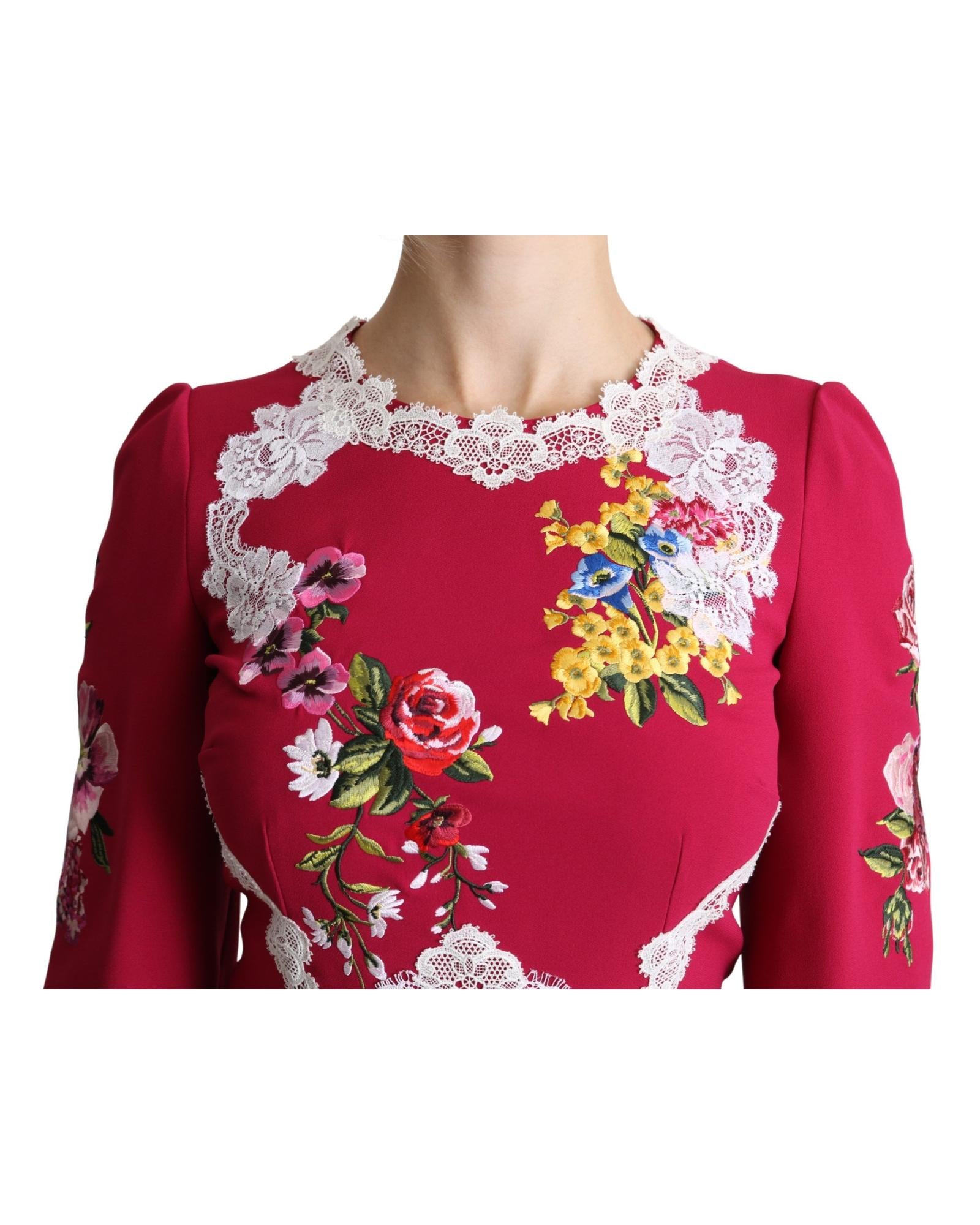 Dolce & Gabbana  Floral Print Dress with Lace Detail