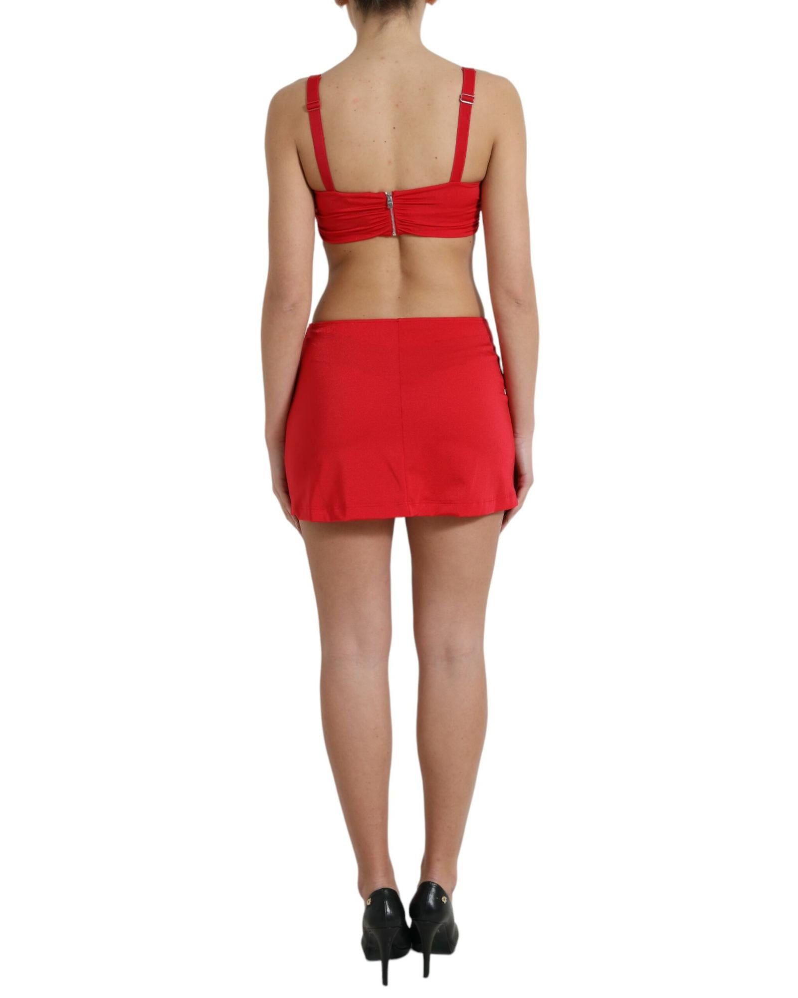 Dolce & Gabbana Cut-Out Mini Dress in Red