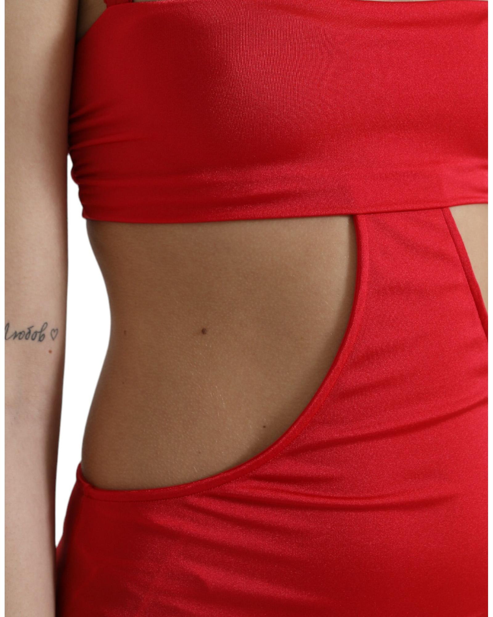 Dolce & Gabbana Cut-Out Mini Dress in Red