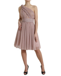 Dolce & Gabbana Asymmetric Pleated Lame Tulle Dress