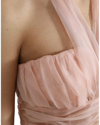 Dolce & Gabbana Women's Pink Silk Chiffon Halter Dress