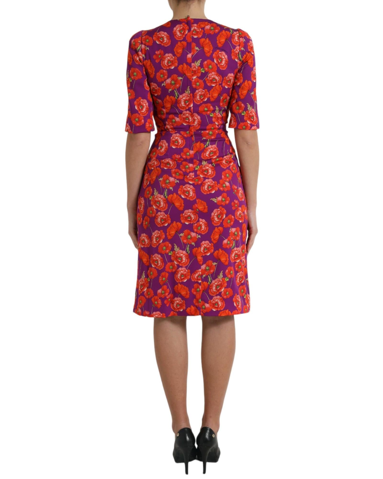 Dolce & Gabbana Floral Print Silk Charmeuse Dress