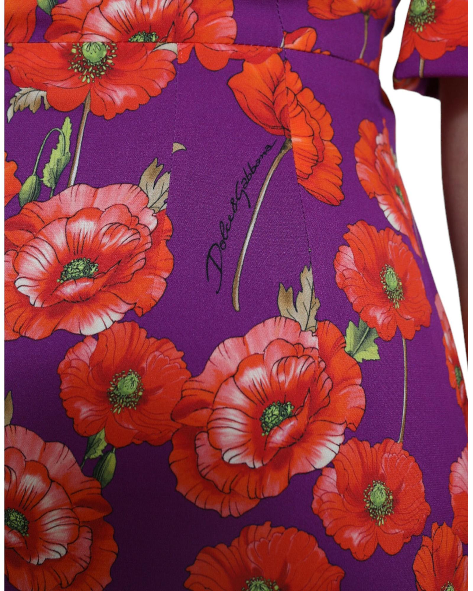 Dolce & Gabbana Floral Print Silk Charmeuse Dress