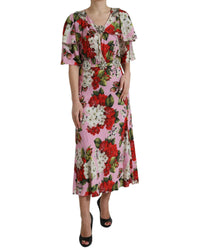 Dolce & Gabbana Floral Crystal Embellished A-line Dress 8 Multicolor