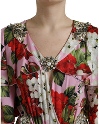 Dolce & Gabbana Floral Crystal Embellished A-line Dress