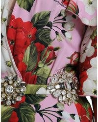Dolce & Gabbana Floral Crystal Embellished A-line Dress