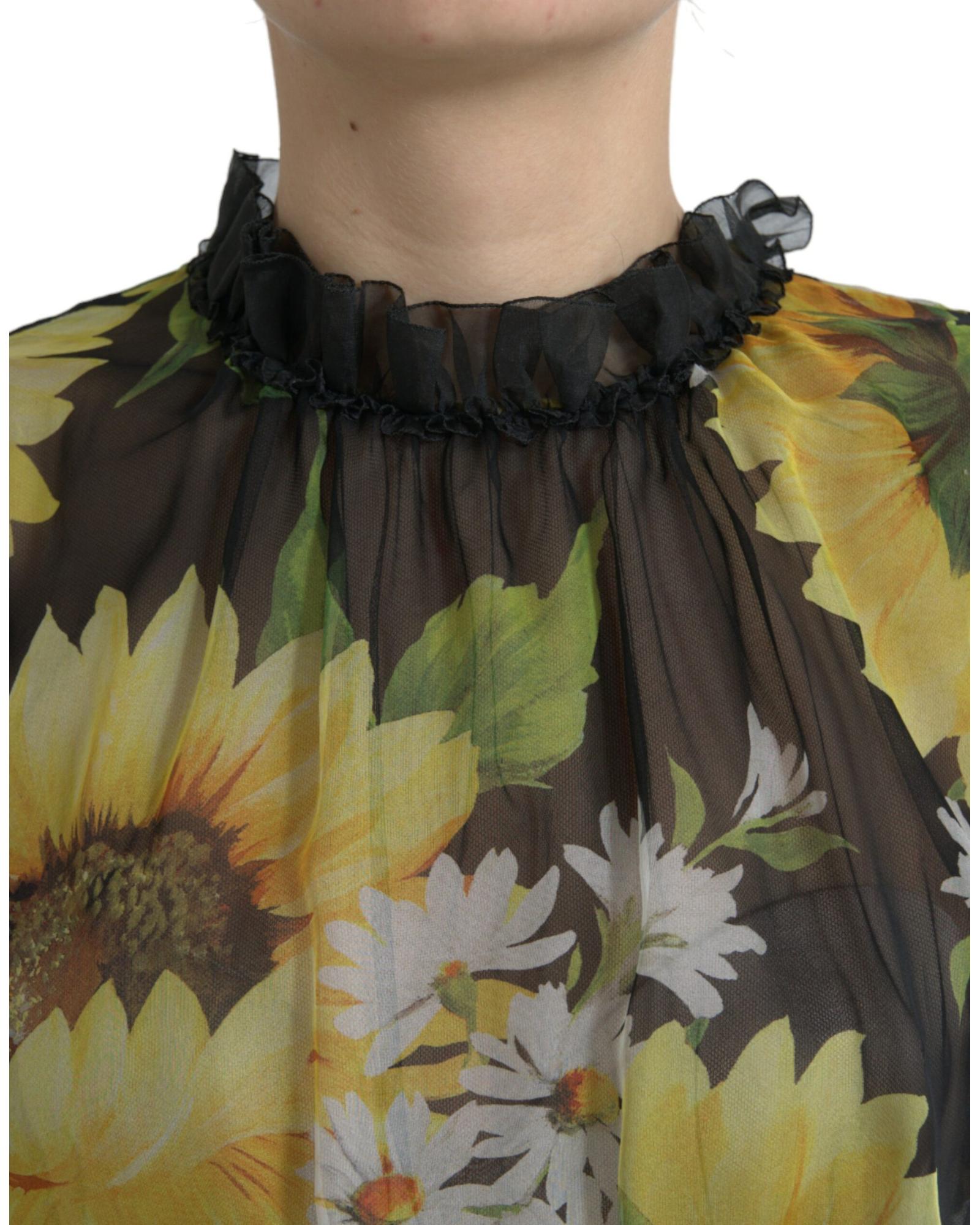 Dolce & Gabbana★素敵！Yellow Sunflower Maxi Dress DOLCE&GABBANA Floral-print silk-chiffon maxi dress | NET-A