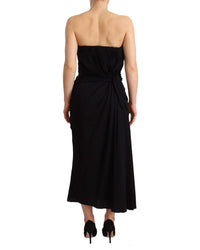 Dolce & Gabbana Silk Stretch Strapless Sheath Midi Dress13
