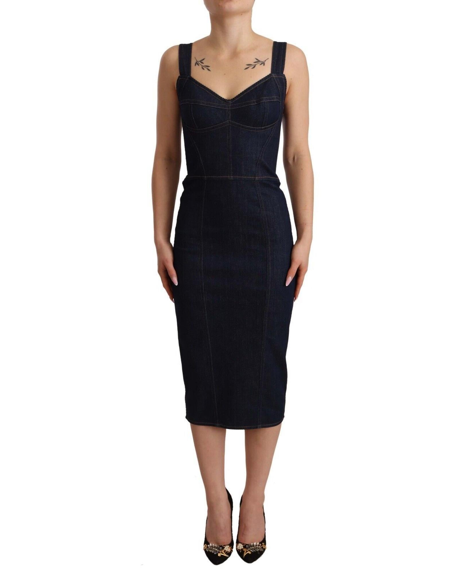 Dolce & Gabbana Women's Fitted Denim Dress Blue