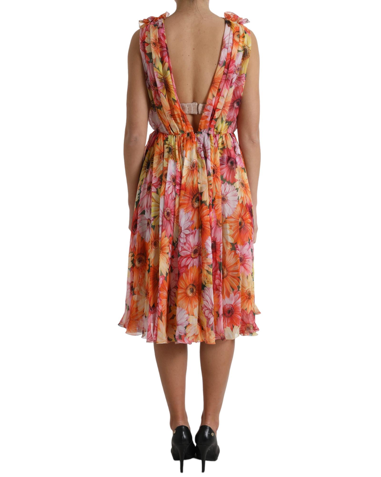 Dolce & Gabbana Floral Printed Silk Midi Dress – Bluefly