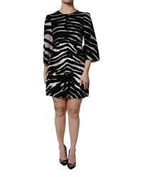 Dolce & Gabbana Zebra Print Mini Dress Women Black And White Dresses