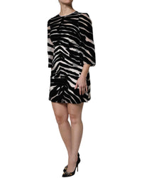 Dolce & Gabbana Zebra Print Mini Dress Women Black And White Dresses