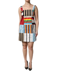 Dolce & Gabbana Patchwork Striped Mini Dress Women Multicolor Dresses Multicolor