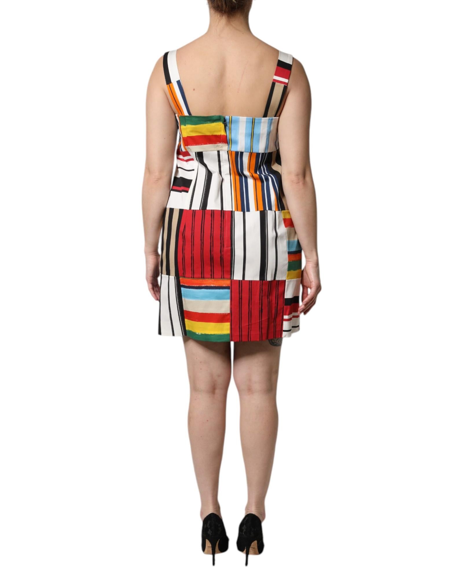 Dolce & Gabbana Patchwork Striped Mini Dress Women Multicolor Dresses