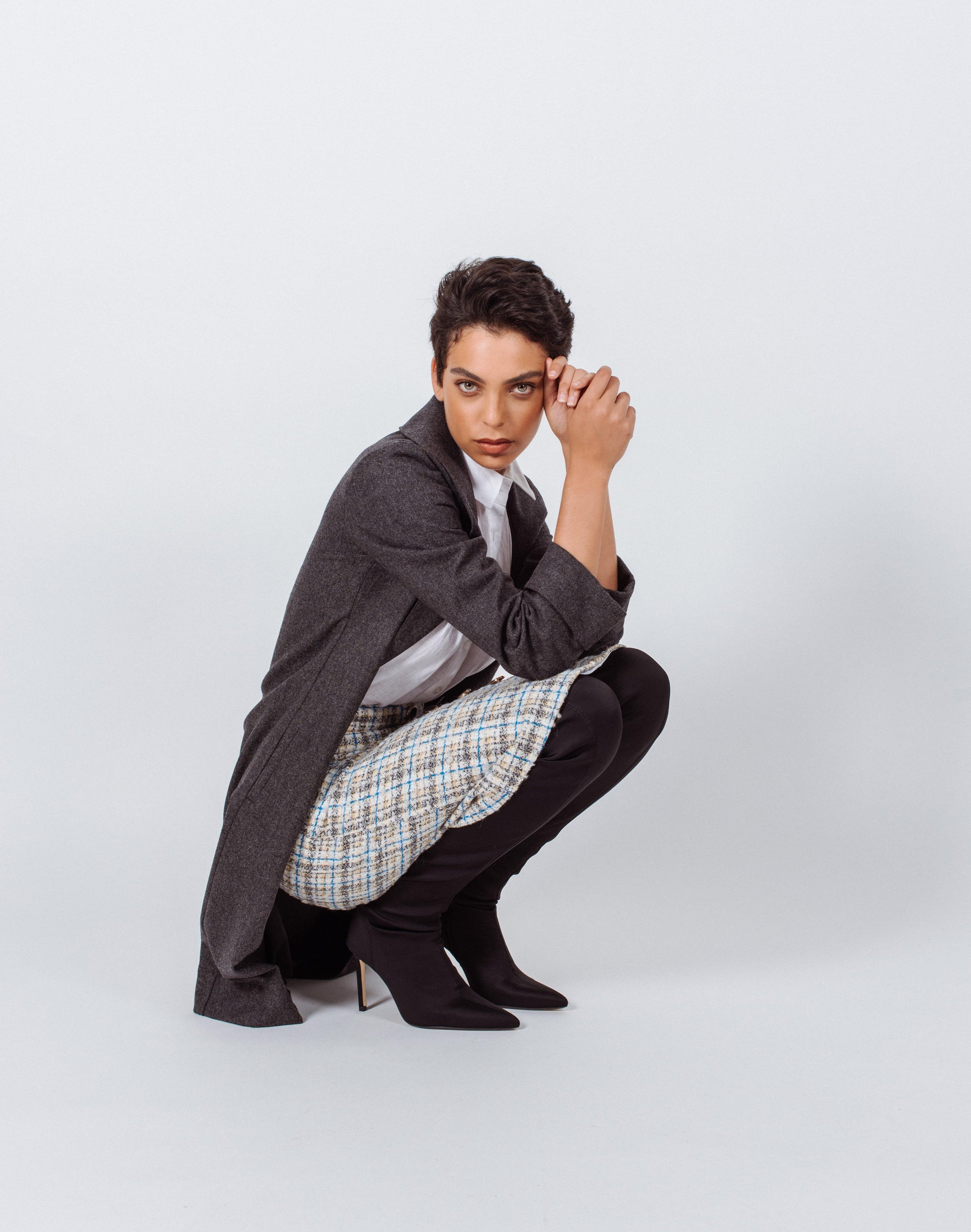 Worsted Flannel Trench Coat-gray3